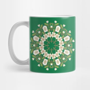 White Blossom Ornament Mandala Mug